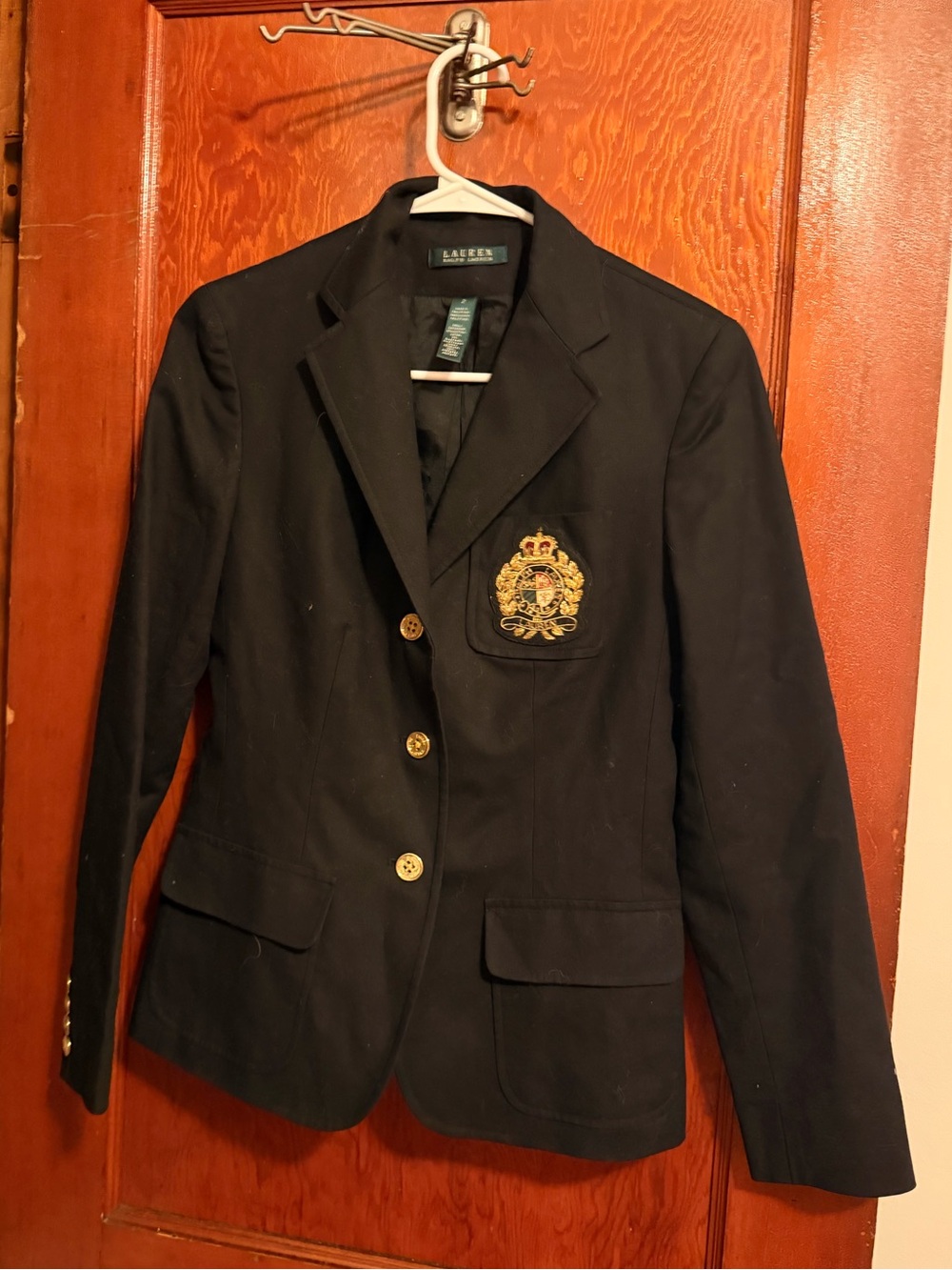 Ralph Lauren Black Women's Tailored Blazer with crest